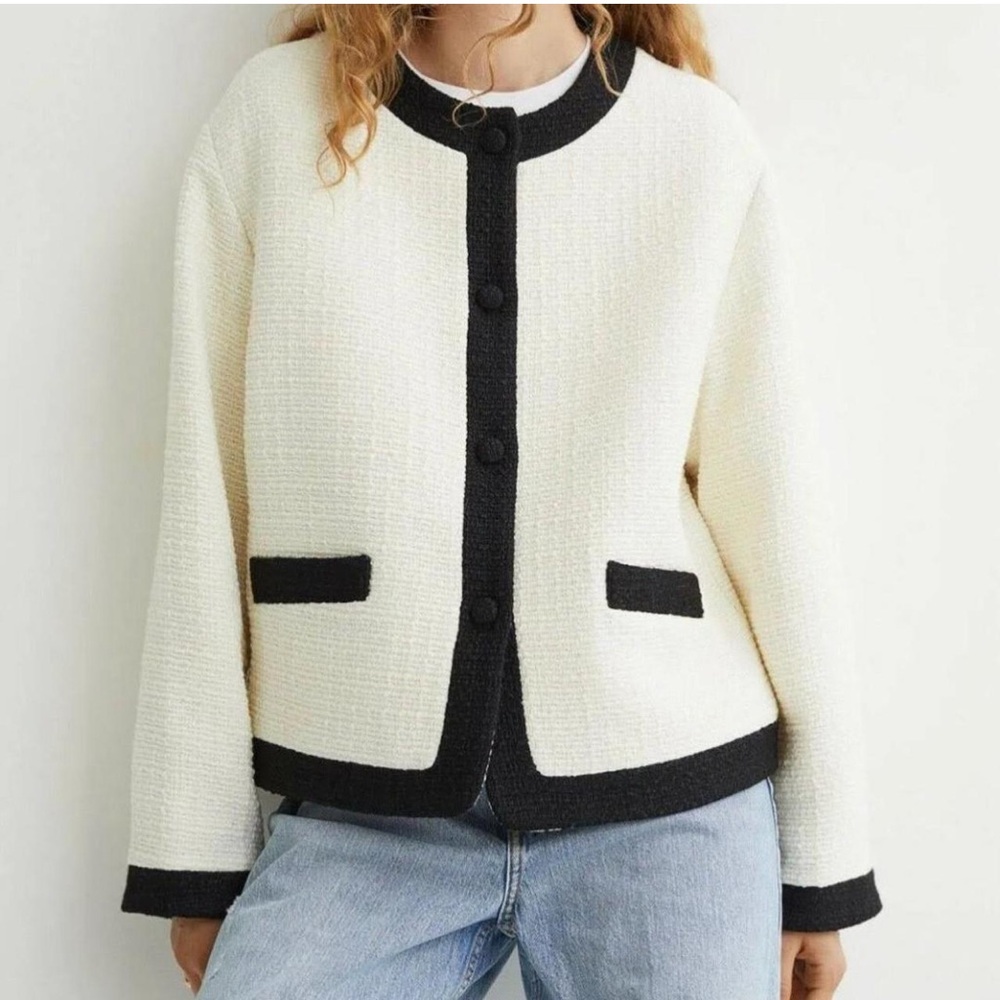 H&M contrast boucle jacket